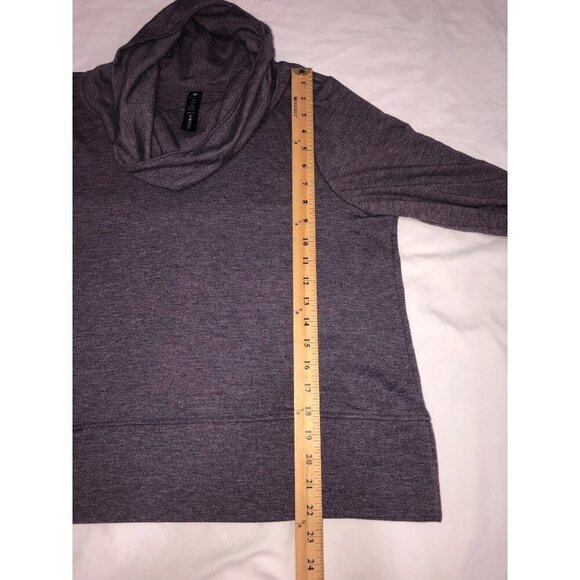 Yogalicious Womens Purple Cowl Neck Pullover Sweater Size L Relaxed Sweatshirt - Picture 6 of 7